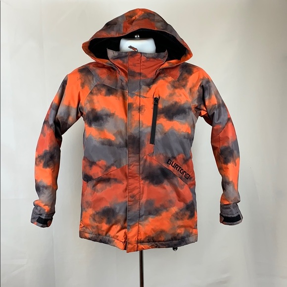 Ski Jacket Orange Camo Pattern 